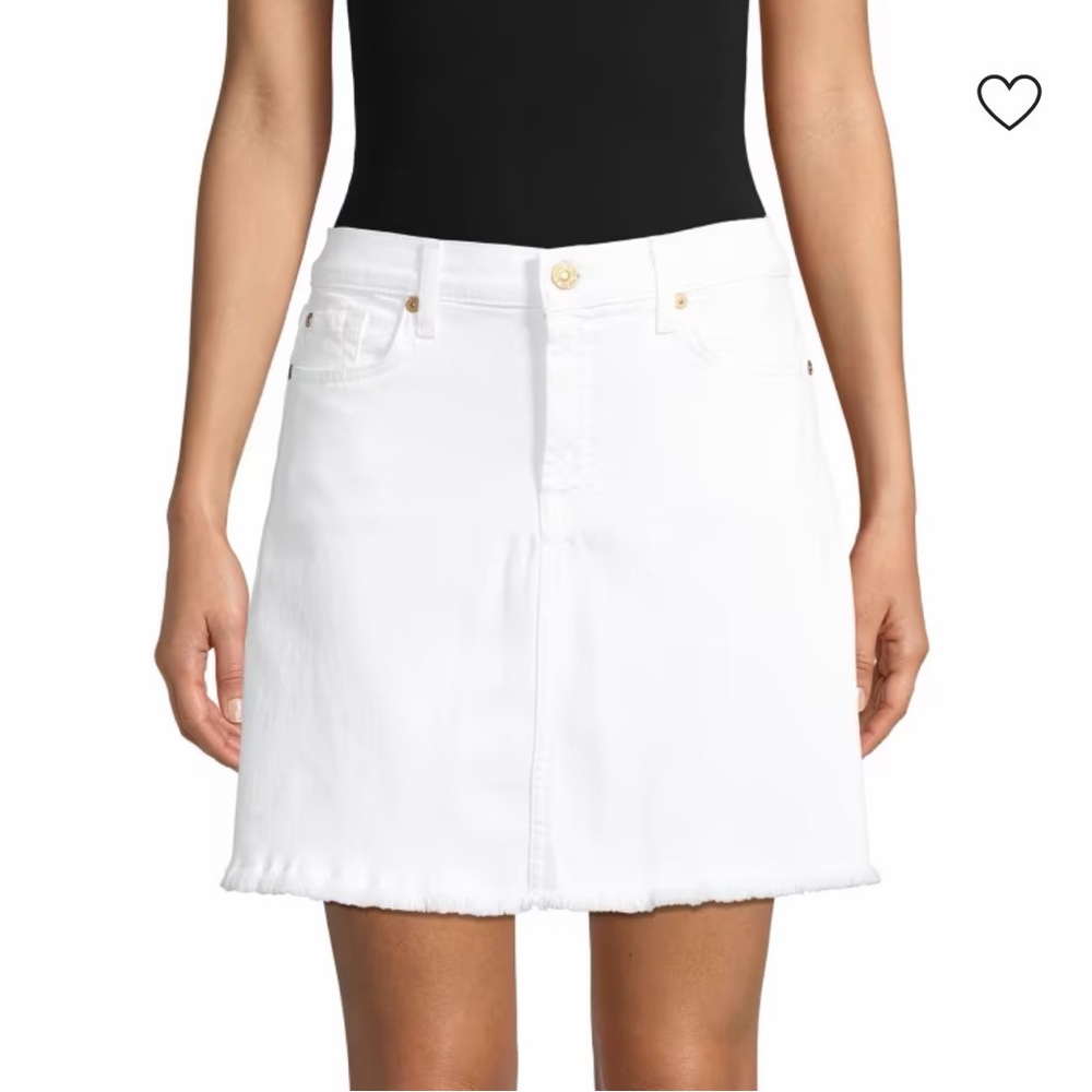 7 For All Mankind White Denim Mini Skirt Size 27 | NWT